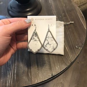 Kendra Scott White Howlite Alexandra Earrings NWOT